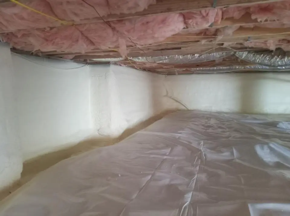 Crawl space encapsulation with closed-cell spray foam for Flat Roof Repair in Silver Spring